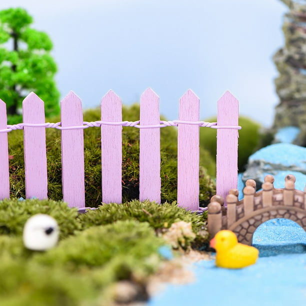 Miniature Fairy Garden Wood Fence Doll House Terrarium DIY Accessories Kit Decor